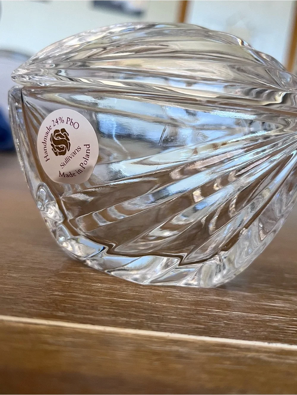 Sullivan’s Vintage Crystal Triangular trinket dish